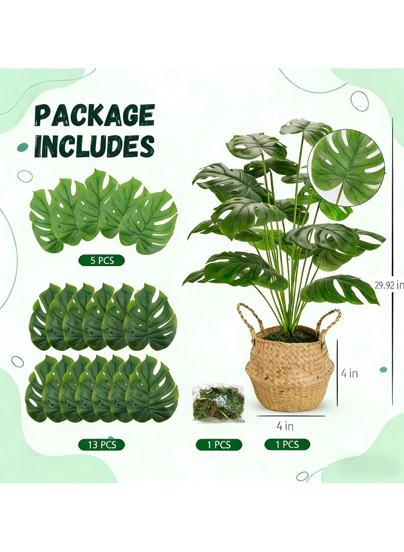 NNEWVANTE Fake Plants Large Artificial Monstera Faux Potted Plants Indoor Tall for Outdoor Living Room House Floor Front Porch Tree Decor - Image 4
